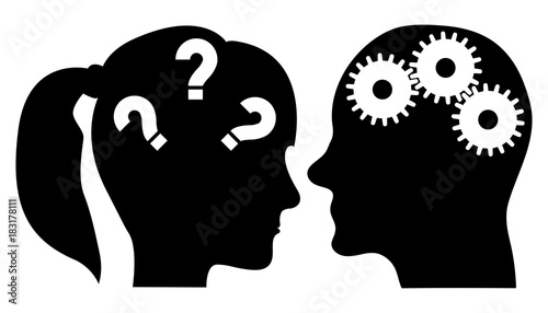 Wallpaper Mural Male and female silhouette cognitive conception Torontodigital.ca