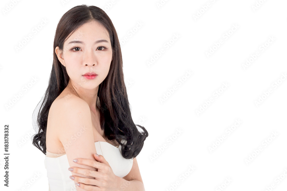 Beautiful woman beauty health care.beauty and spa.perfect fresh skin isolated on white background Beautiful woman beauty health care.beauty and spa.perfect fresh skin isolated on white background