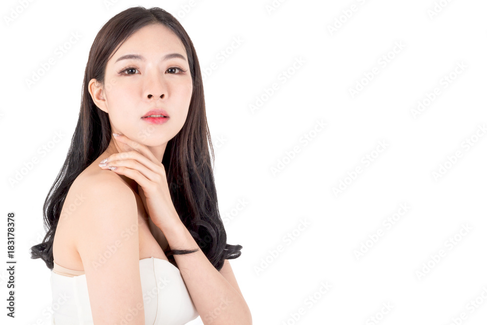 Beautiful woman beauty health care.beauty and spa.perfect fresh skin isolated on white background Beautiful woman beauty health care.beauty and spa.perfect fresh skin isolated on white background