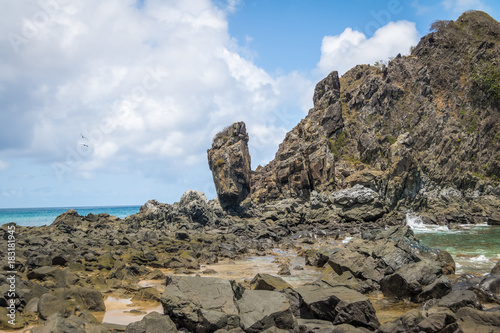 Pedrao do Piao (Spinning Top Stone) at Praia da Conceicao Beach - Fernando de Noronha, Pernambuco, Brazil photo