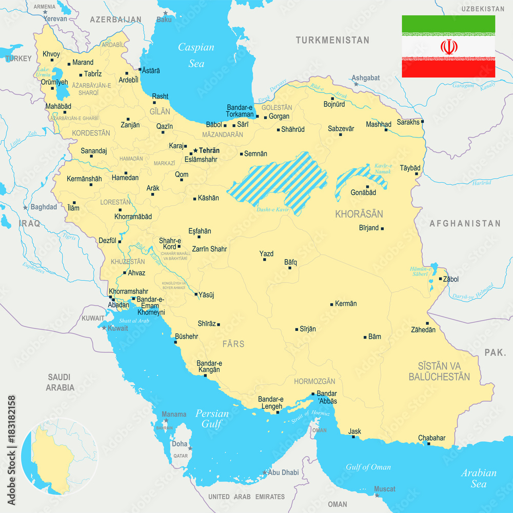 Iran Map - Detailed Vector Illustration