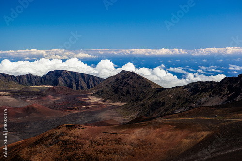 Volcanic crater at Haleakala National Park on the island of Maui, Hawaii.