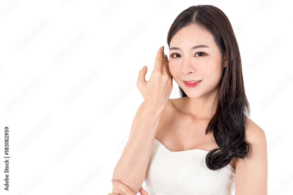 Beautiful woman beauty health care.beauty and spa.perfect fresh skin isolated on white background Beautiful woman beauty health care.beauty and spa.perfect fresh skin isolated on white background