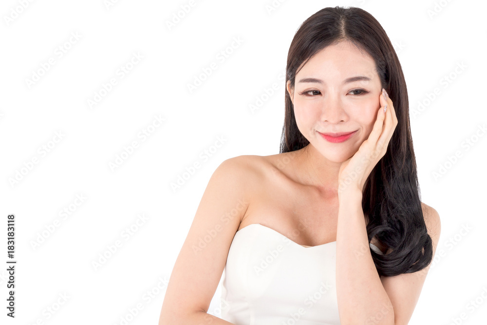 Beautiful woman beauty health care.beauty and spa.perfect fresh skin isolated on white background Beautiful woman beauty health care.beauty and spa.perfect fresh skin isolated on white background
