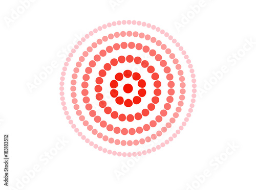 target of pain. wave halftone. icon to indicate of back pain, neck, stomach ache, sore throat, headache
