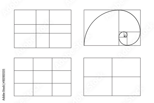 Obraz na płótnie rules of photo composition. golden ratio, Rule of thirds (rule of thumb), vector illustration. w salonie
