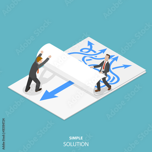 Simple solution flat isometric vector concept. photo