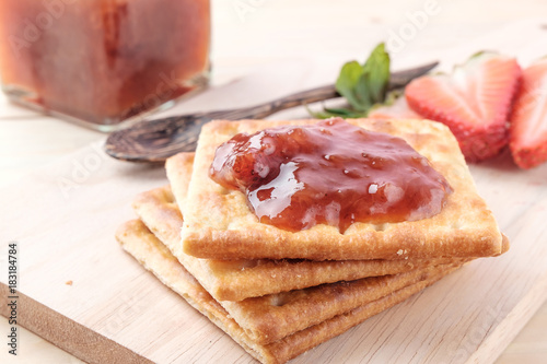 Crackers with jam Strawberry