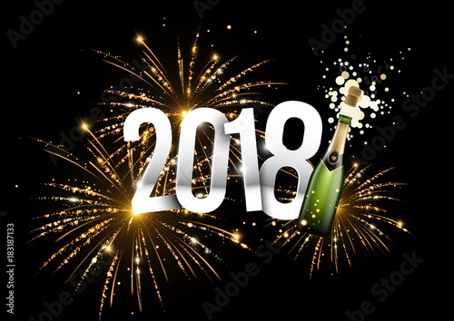 2018 bonne année feux d'artifice champagne