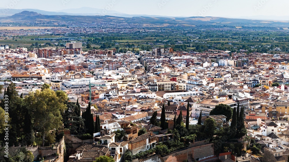 Panorama of Granada from the Alhambra, Spain