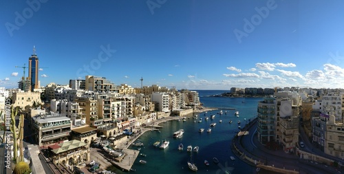 Fototapeta Naklejka Na Ścianę i Meble -  The Spinola Bay area in St. Julians. A part of Malta