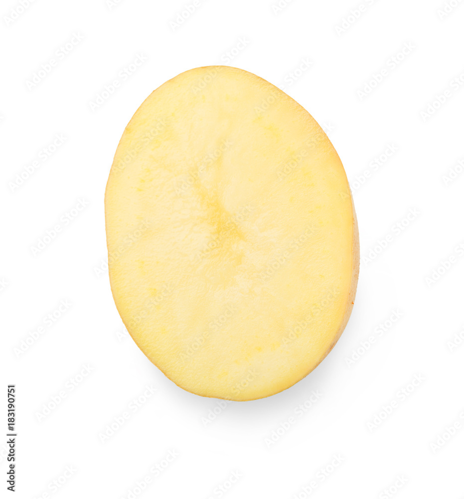 Raw potato closeup isolated on white background Raw potato closeup isolated on white background