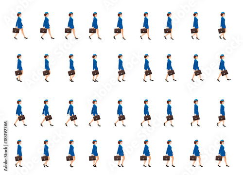 Business girl walk cycle animation sprite sheet,  Women walk cycle, Animation Frames