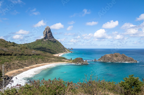 Aerial view of Fernando de Noronha and Morro do Pico - Fernando de Noronha, Pernambuco, Brazil photo