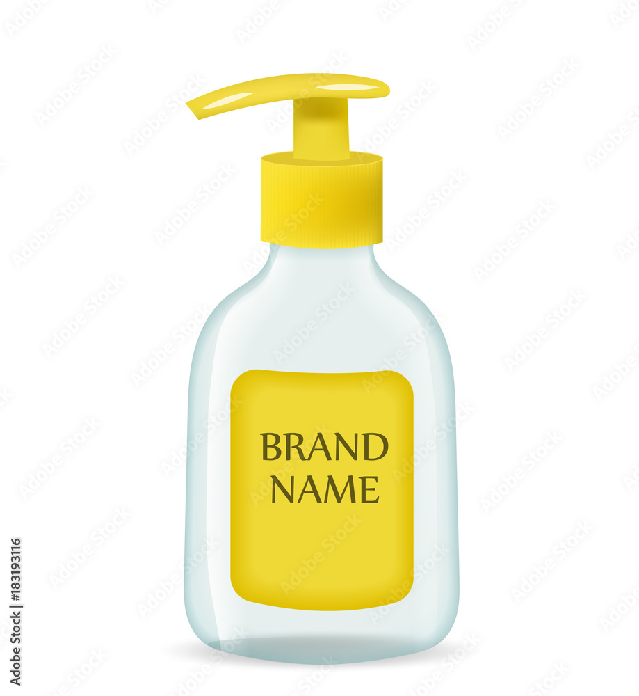 Liquid soap realistic packaging,. 3d bottle mock-up for brand template. Vector illustration Liquid soap realistic packaging,. 3d bottle mock-up for brand template. Vector illustration