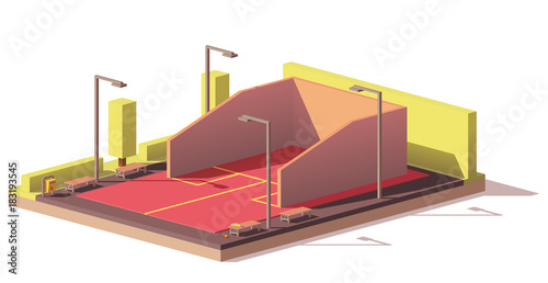 Vector low poly squash court