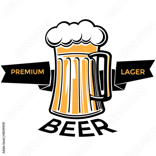 Premium lager beer decorative emblem
