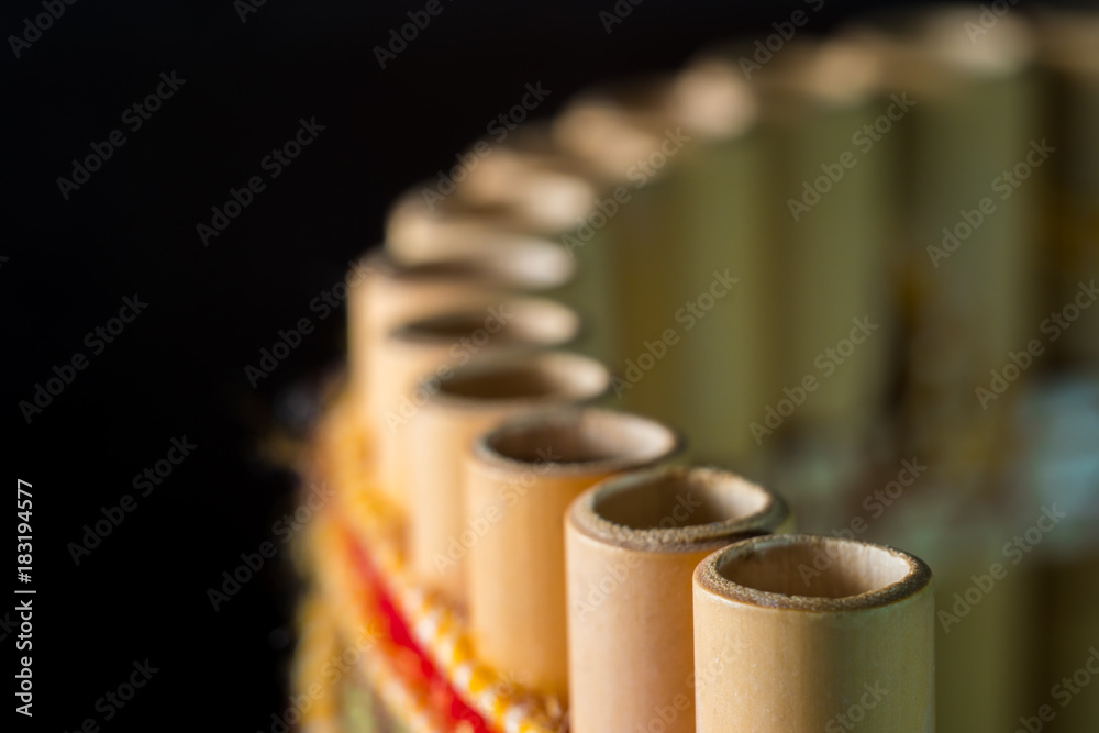 The Latin American national musical instrument from a bamboo The Latin American national musical instrument from a bamboo