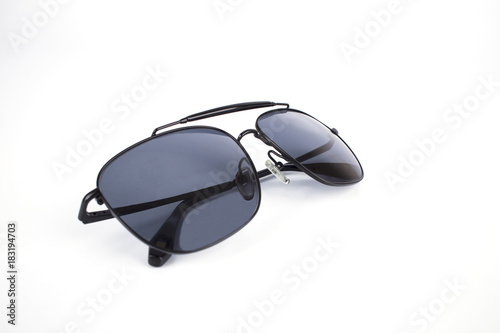 beautiful luxury Black sunglasses isolated on white background