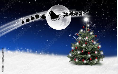 Weihnachtsmann mit Schlitten