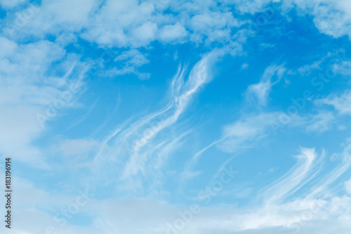 Beautiful white clouds on blue sky.