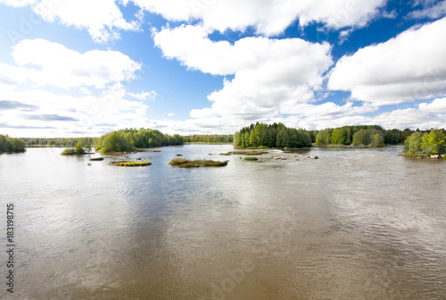 Calm and beautiful Kymijoki river in Finland.