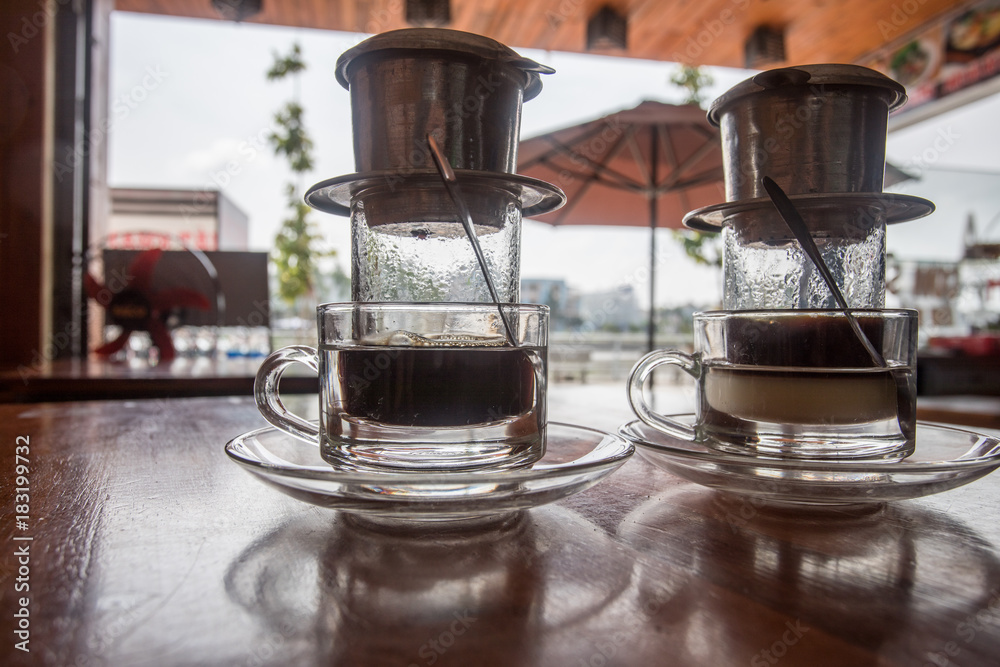making traditional Vietnamese coffee making traditional Vietnamese coffee