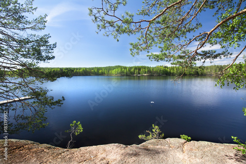 Beautiful lake in the national park Repovesi, Finland, South Karelia. photo