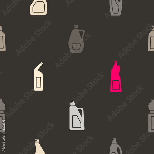 Seamless pattern with cleaning chemical products for your design