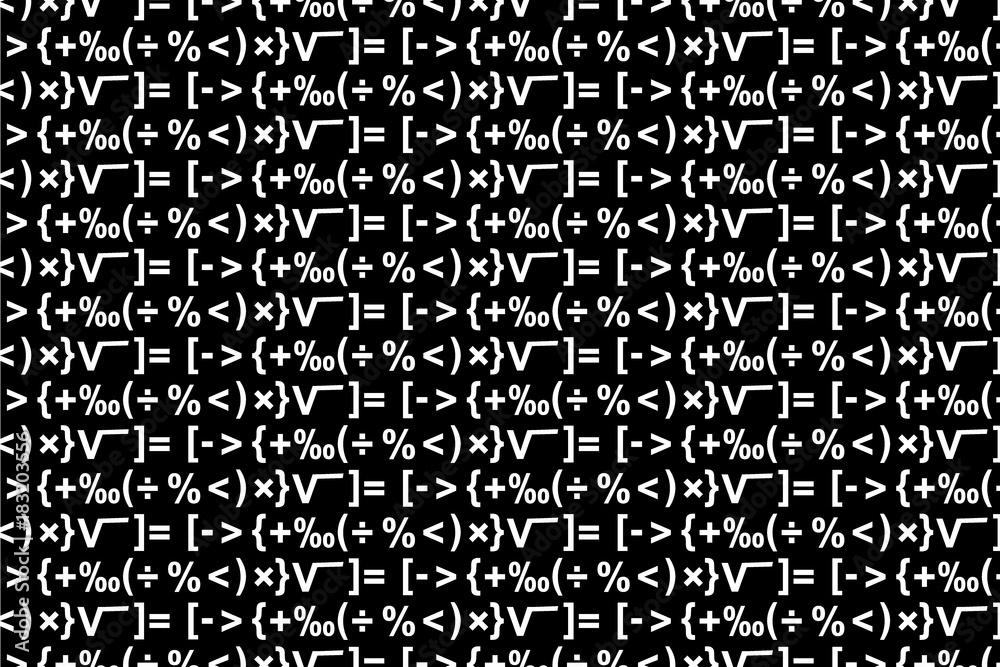 Mathematical symbols - black and white - vector pattern Mathematical symbols - black and white - vector pattern