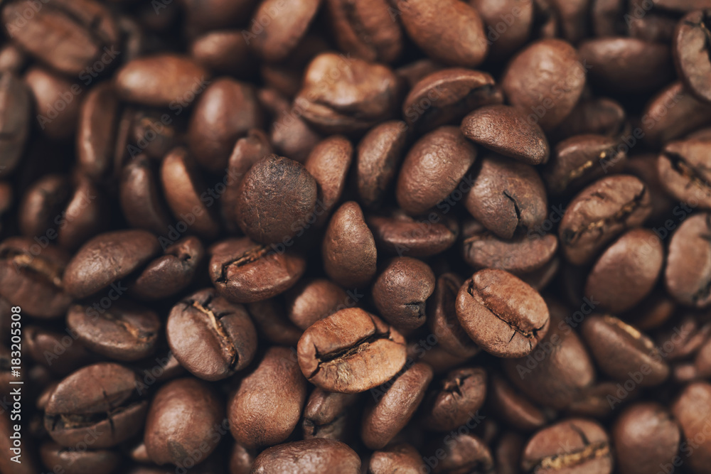 closeup fresh roasted coffee beans closeup fresh roasted coffee beans