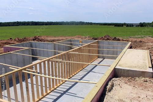 Poured basement ready for a house