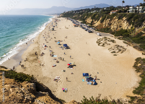 Zuma Beach with seagulls - Zuma Beach, Los Angeles, LA, California, CA, USA photo