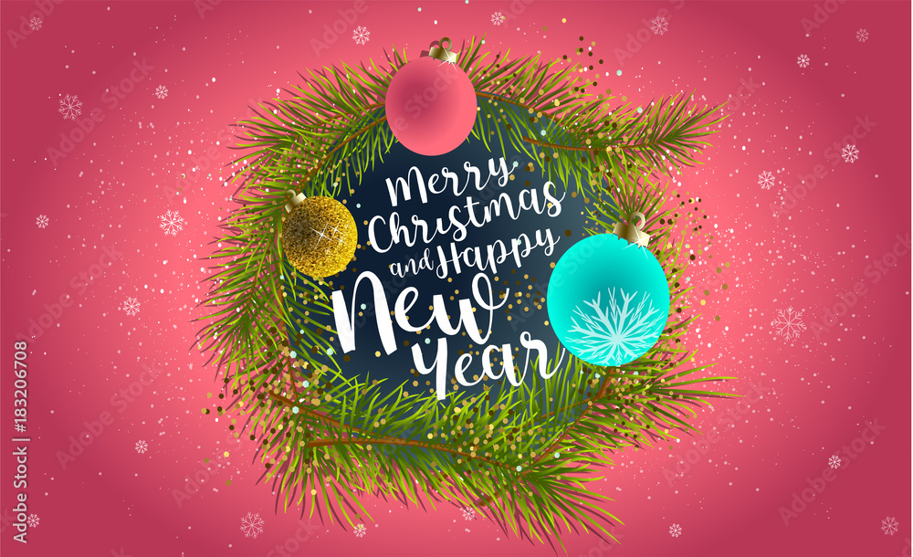 2018 Merry Christmas and Happy New Year Background for your Seasonal ...