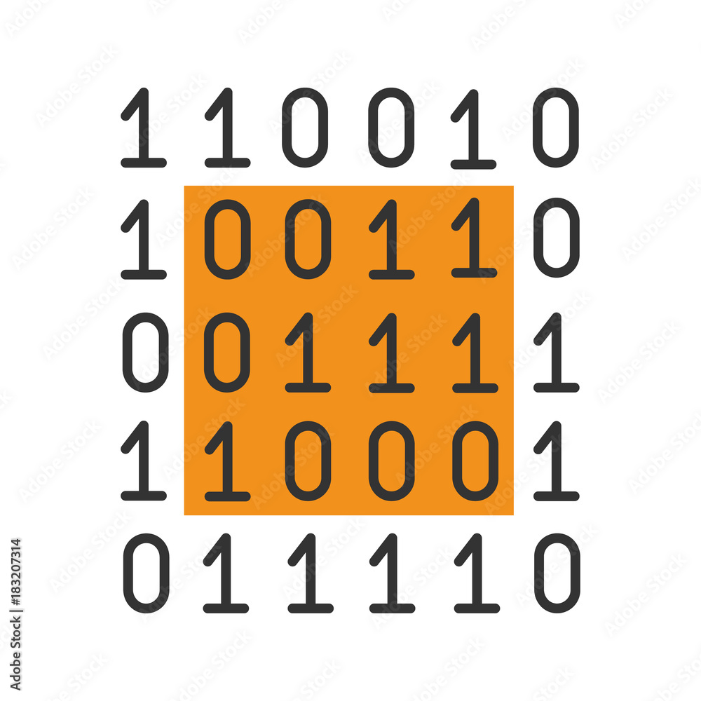 Binary code color icon