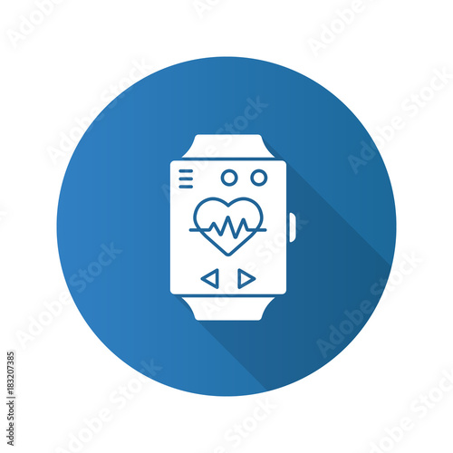 Sport bracelet flat design long shadow glyph icon