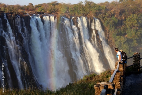 фотографія The spectacular Victoria Falls with a rainbow