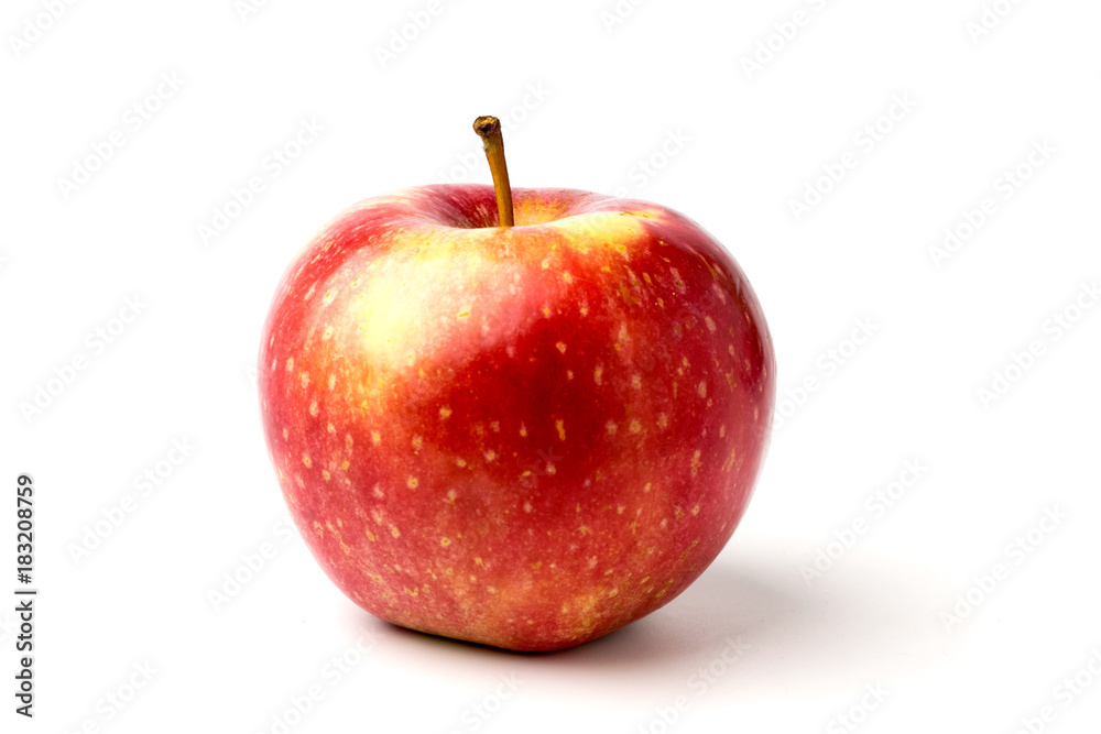 Ripe red Apple on a white