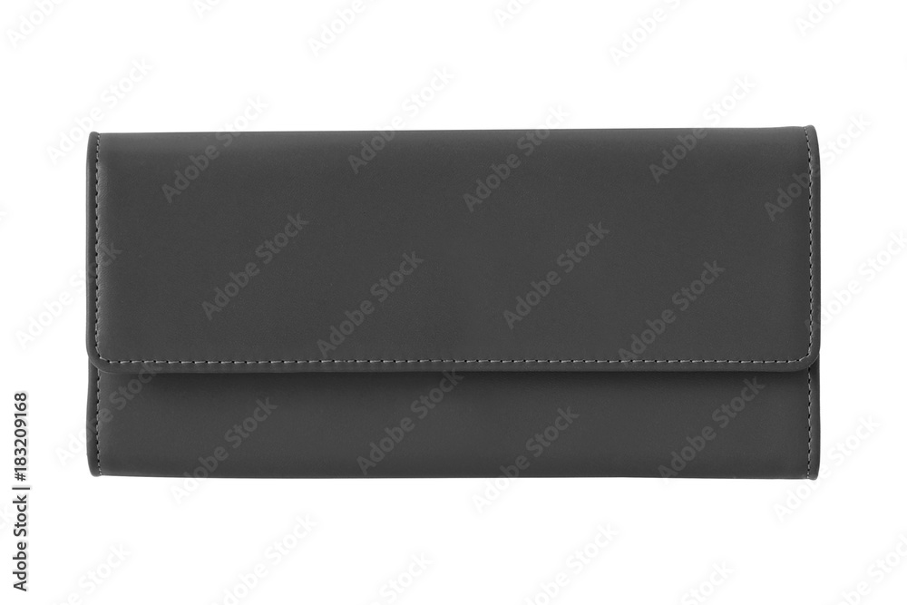 Classic black woman s elegant leather wallet isolated on white Classic black woman s elegant leather wallet isolated on white