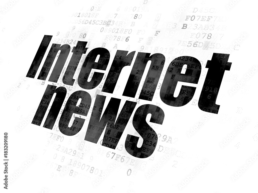 News concept: Pixelated black text Internet News on Digital background