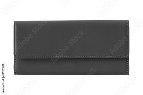 Classic black woman s elegant leather wallet isolated on white
