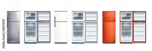 fridges set open and closed