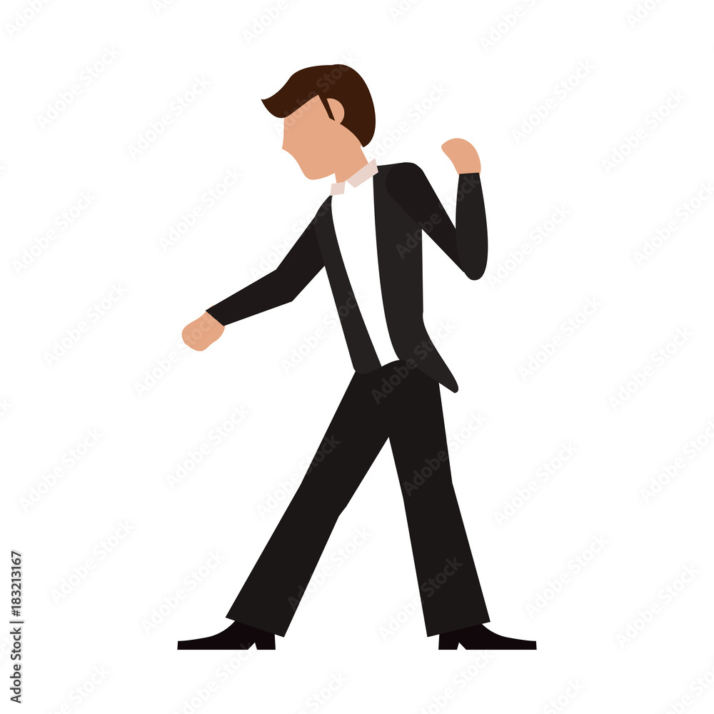 Fiance with suit cartoon icon vector illustration graphic design Fiance with suit cartoon icon vector illustration graphic design