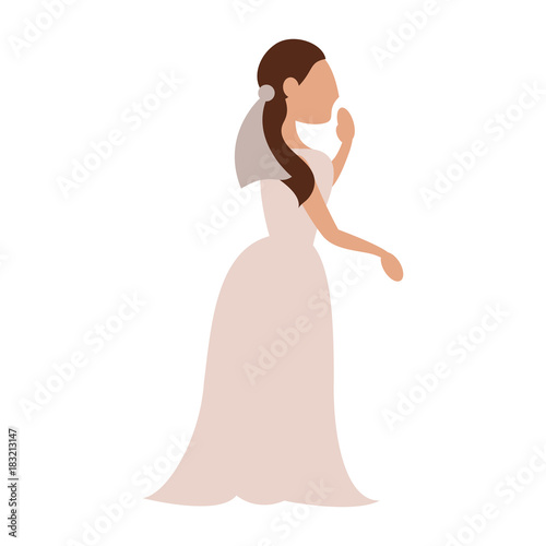 Bride with beautiful dress icon vector illustration graphic design