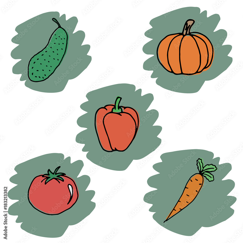 Vegetables Sticker, hand Vegetables Sticker, hand