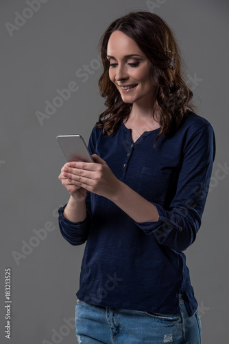 Attractive woman with gadget