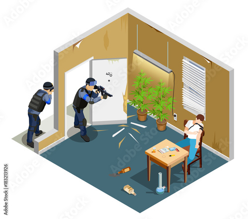 Drug Addict Isometric Composition