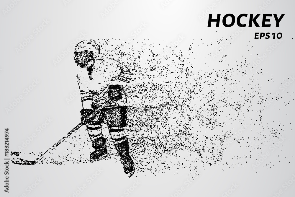 Naklejka premium Hockey from the particles. Hockey consists of circles and points. Vector illustration