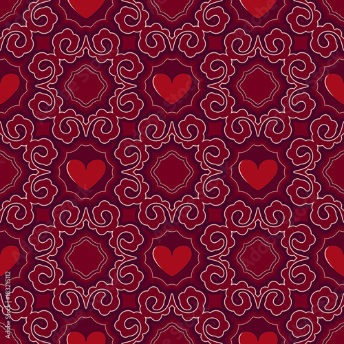 Seamless vector illustration of Valentine's Day background. Decorative pattern, heart