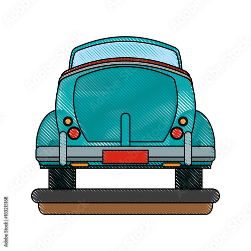 Vintage car backview icon vector illustration graphic design